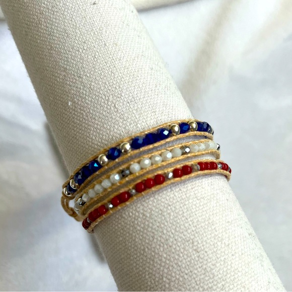 Jewelry Red White And Blue Wrap Bracelet Poshmark